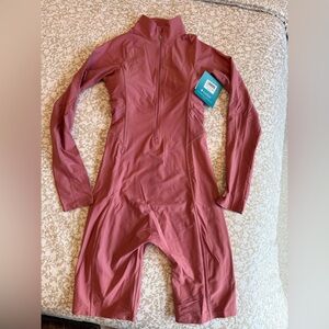 Coolibar knee length long sleeve swimsuit with Sun Protection